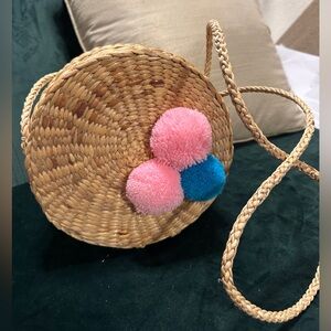 Handmade rattan circle cross body